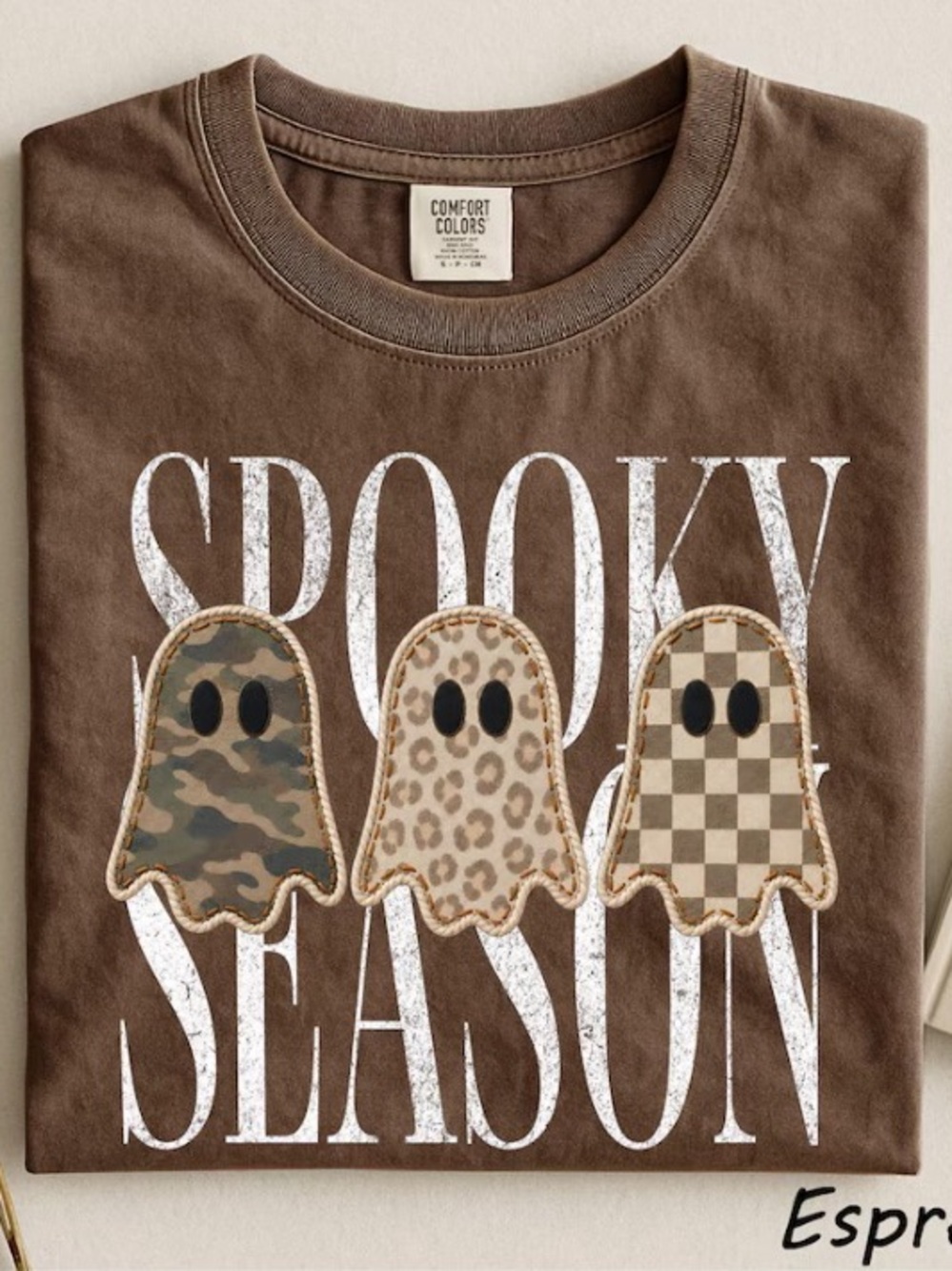 Comfort Colors Spooky Season Ghost Shirt, Floral Ghost Graphic T-Shirt